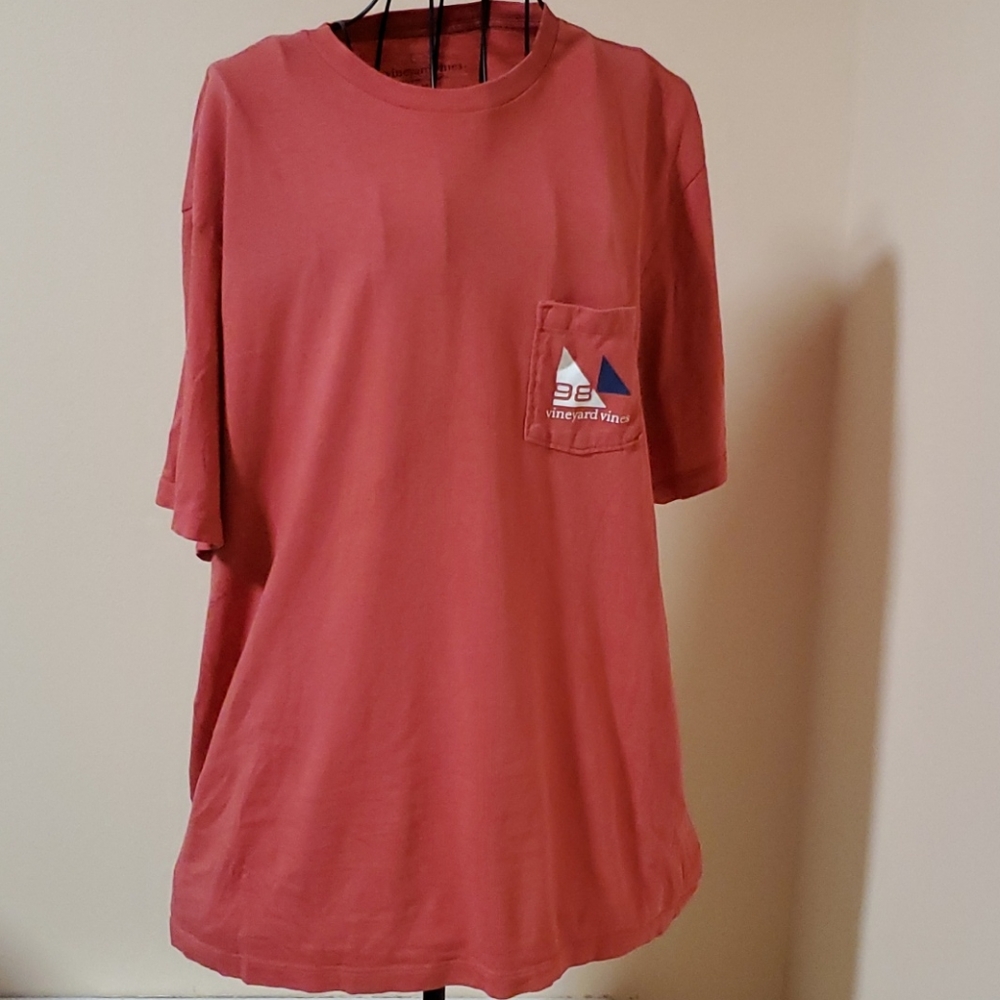 Vineyard Vinrs red cotton sailing shirt size M